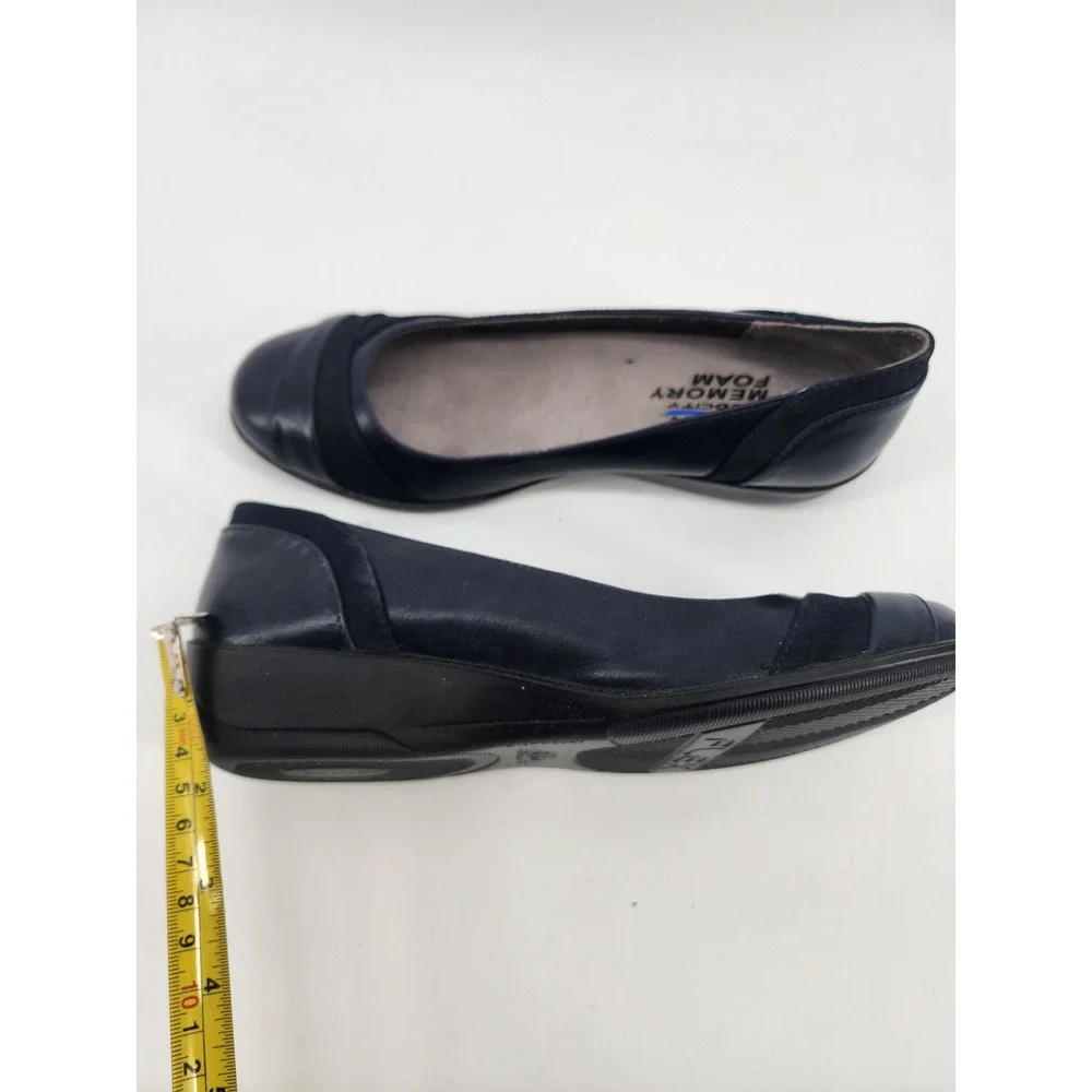 LifeStride Alchemy Womens Navy Wedge‎ Heels Memory Foam Shoes